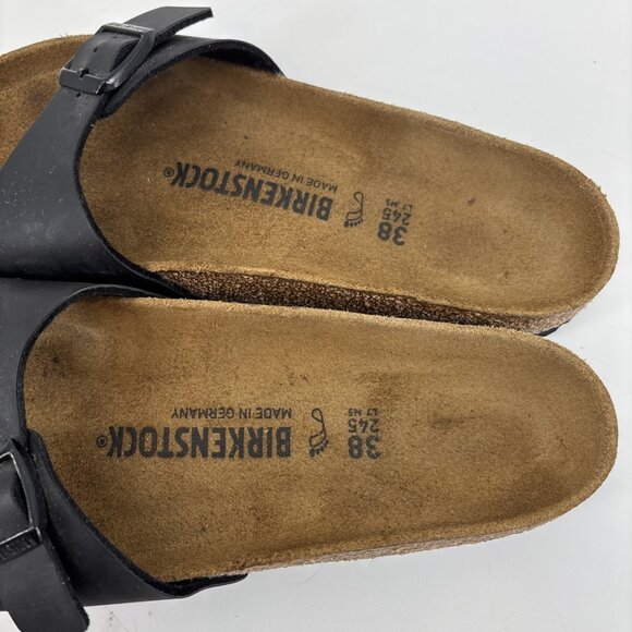 Birkenstock Madrid Birko-Flor Sandals Adjustable Sz US 8 EU 38Black Womens - Picture 9 of 14